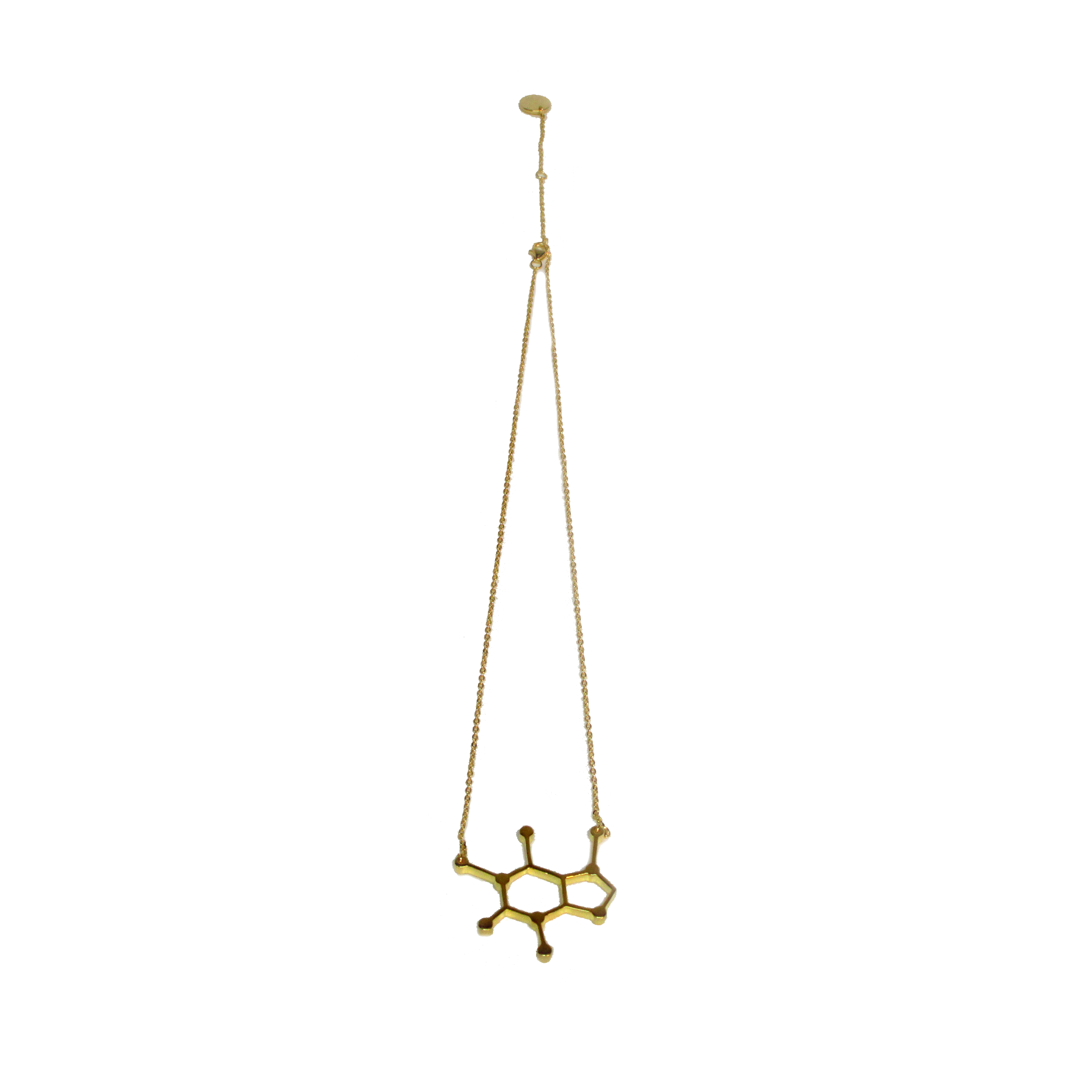 Starbucks gold plated caffeine molecule necklace